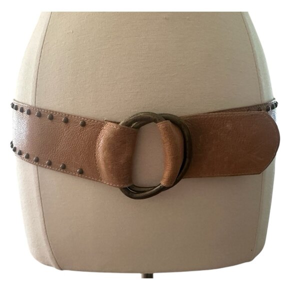 Streets Ahead Belt Women Large Double D Ring Stud Italian Leather Buckle BOHO main image 11